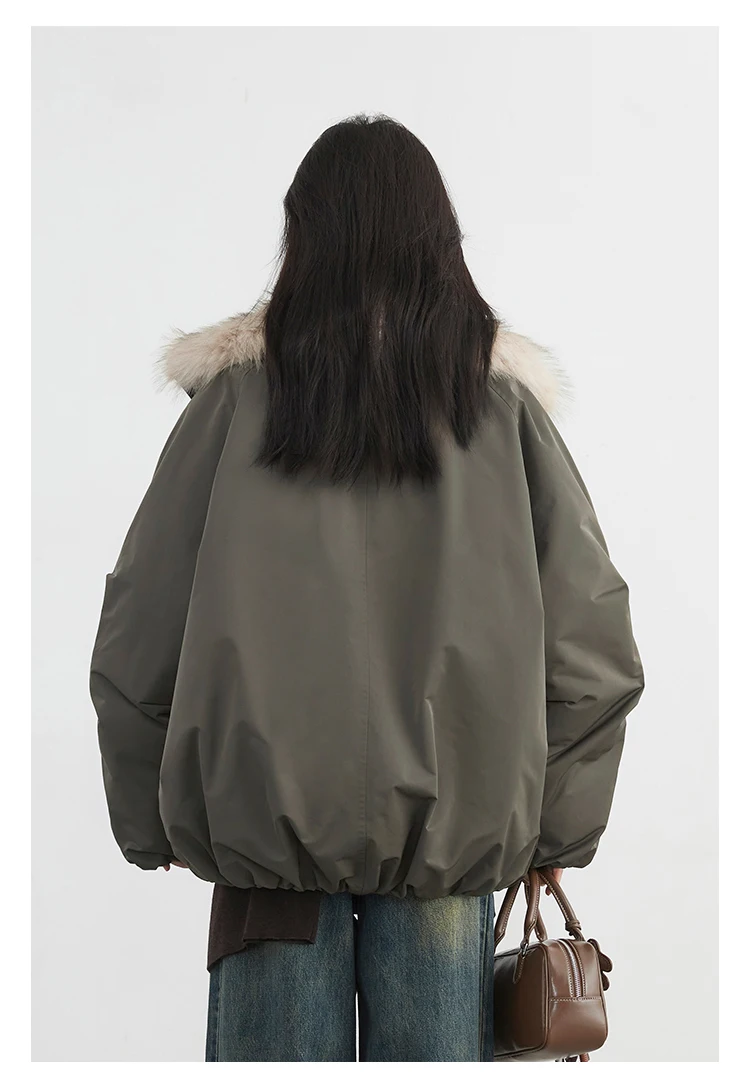 CHIC VEN New Women Down Coat Solid Hooded Loose Casual Faux Fur Collar 90 White Duck Down Ladies Down Jacket Autumn Winter 2026