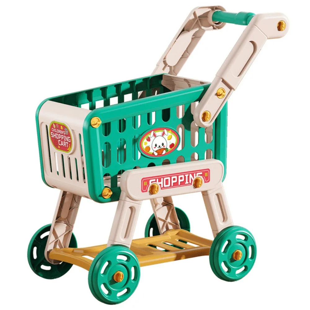 

Cartoon Rabbit Shopping Cart Toy Fruit Cutting Playing House Role Playing Toy Red Green Parent-child Communication