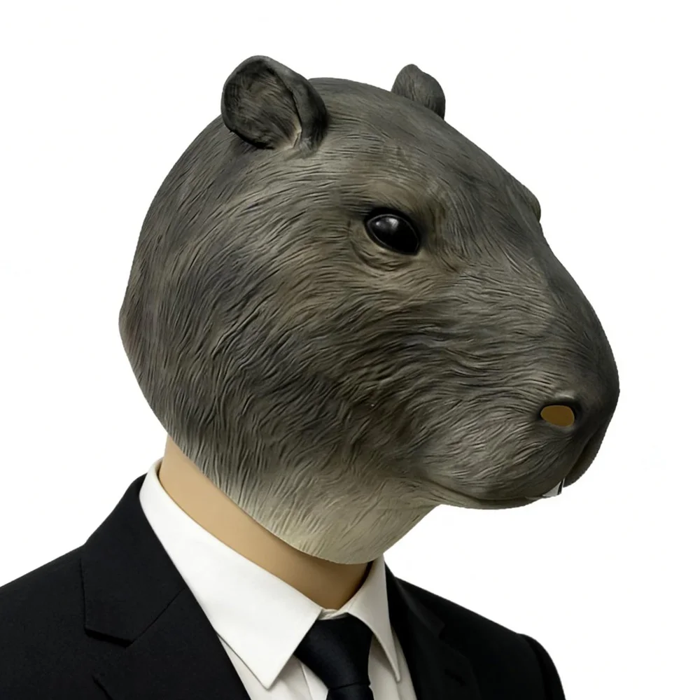 Animal Capybara Mask Cosplay Cute Hydrochoerus Hydrochaeris Latex Helmet Carnival Halloween Dress Up Party Costmes Props Gifts