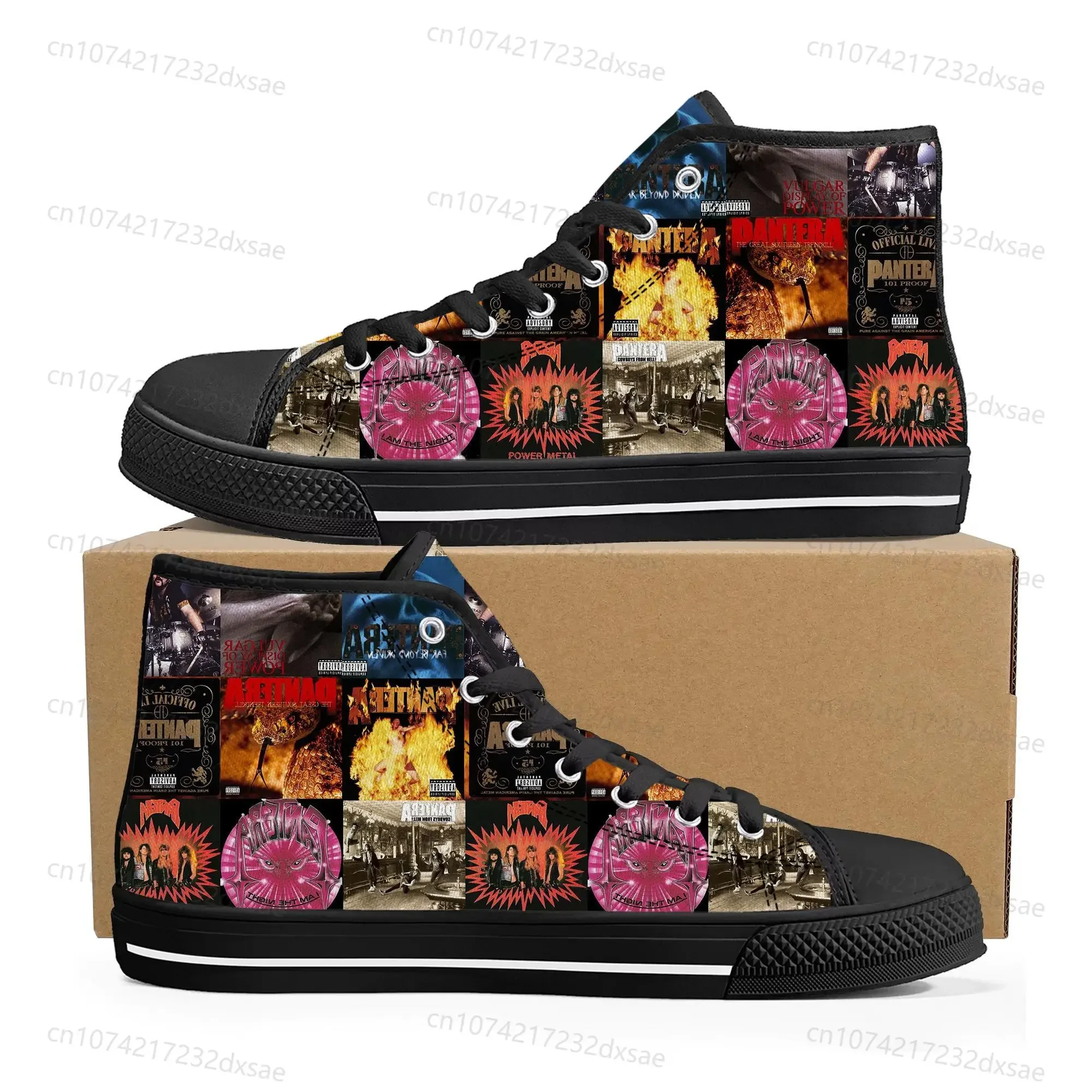 Pantera Metal Band Pop High Top High Quality Sneakers Men Women Teenager Canvas Sneaker Casual Couple Shoes Custom Shoes