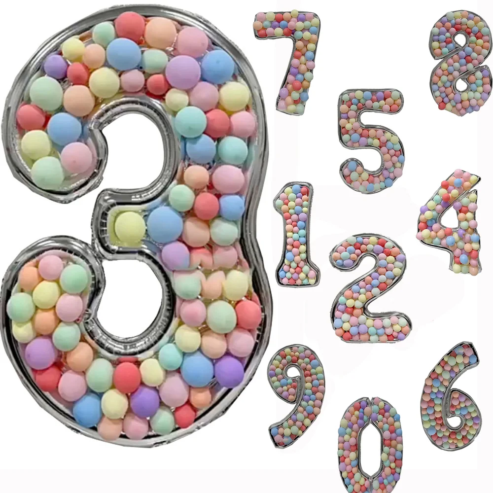 

65 inch Mosaic Large Giant Foil Numbers Balloon frame 0- 9 Birthdays Wedding Anniversary Baby Show Party Decoration