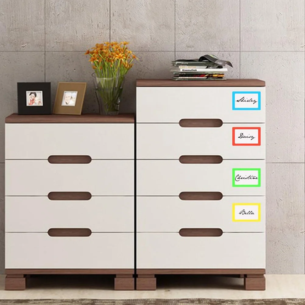 10 أوراق ملصق فارغ قابل للكتابة ملصقات تصنيف لاصقة سميكة ناعمة ومشرقة ملونة علامات أسماء لفرز مكتب الفصول الدراسية