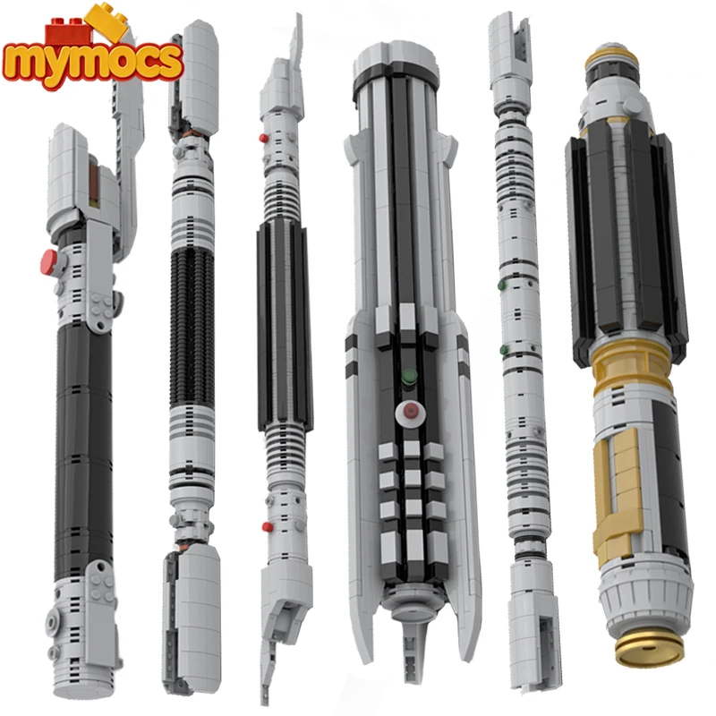Mymocs MOC Laserschwert-Modell, Space Wars Filmfiguren, Lichtschwert-Griff-Sets, Bausteine, Spielzeug, Weihnachtsgeschenk