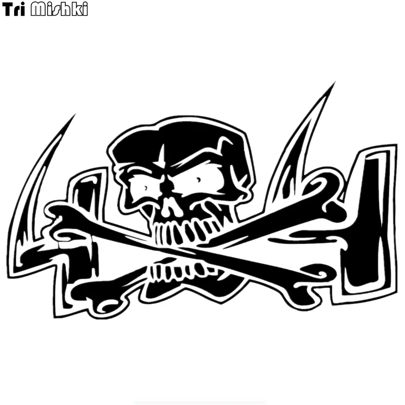 Tri Mishki HZX237# 12*20cm SKULL field 4X4 funny car stickers windscreen Vinyl Decals Accessories Car Sticker autocollant pour