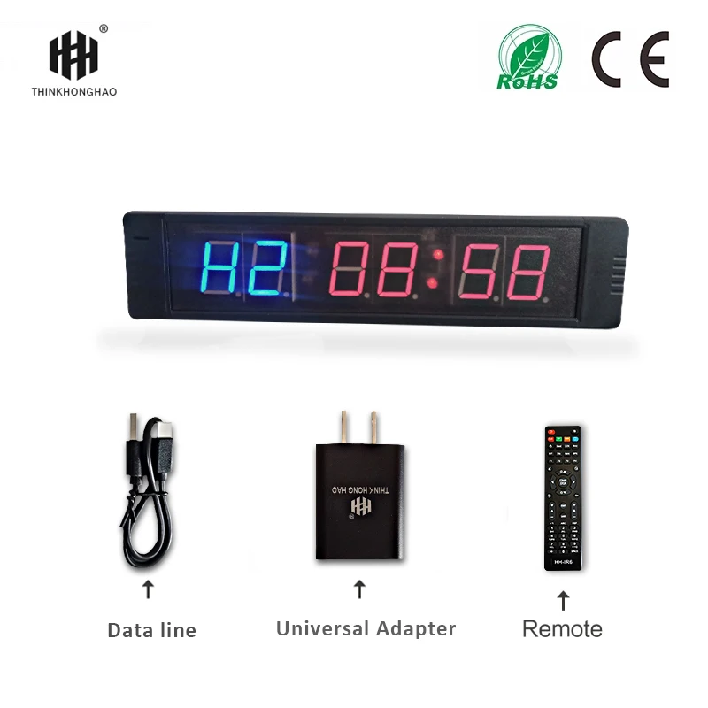 

Gym Timer Countdown Clock 1-inch Digital Timer for Fitness LED Display Stopwatch Table Clock With Remote Control Wall Mounted