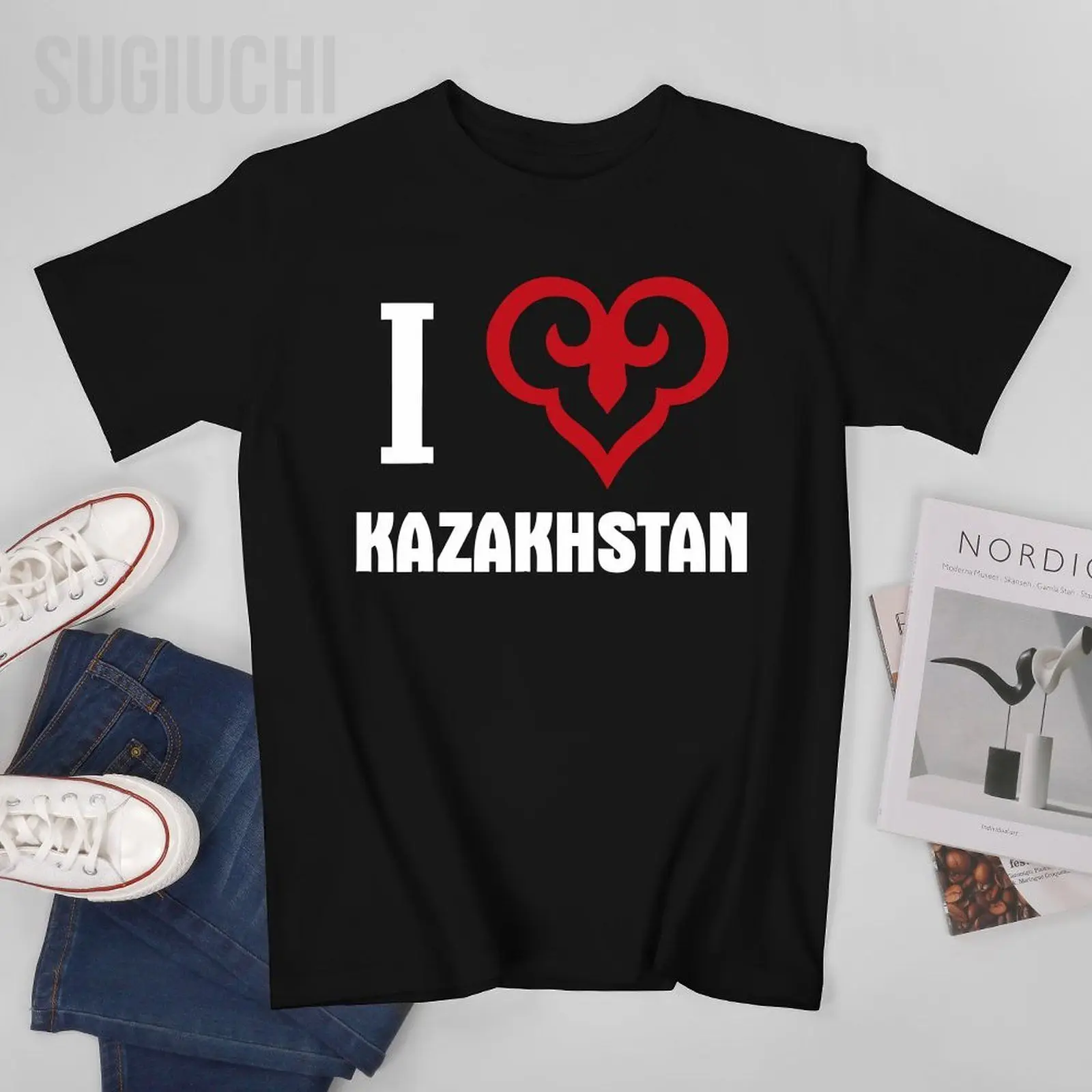 Unisex Men I Love Kazakhstan In Heart Tshirt Tees T Shirts Women Boys 100% Cotton T-Shirt