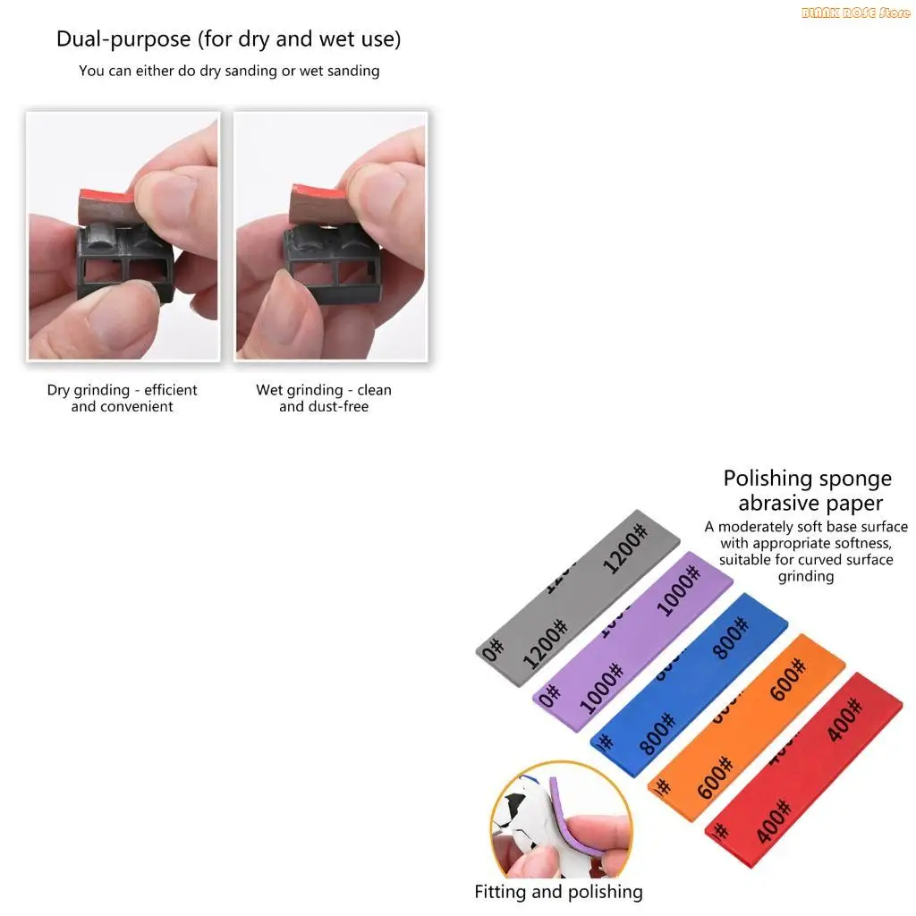 

K1AE Гладкая полировальная губка, шлифовальные палочки эргономичной формы для любителей моделей с прочным пластиковым корпусом