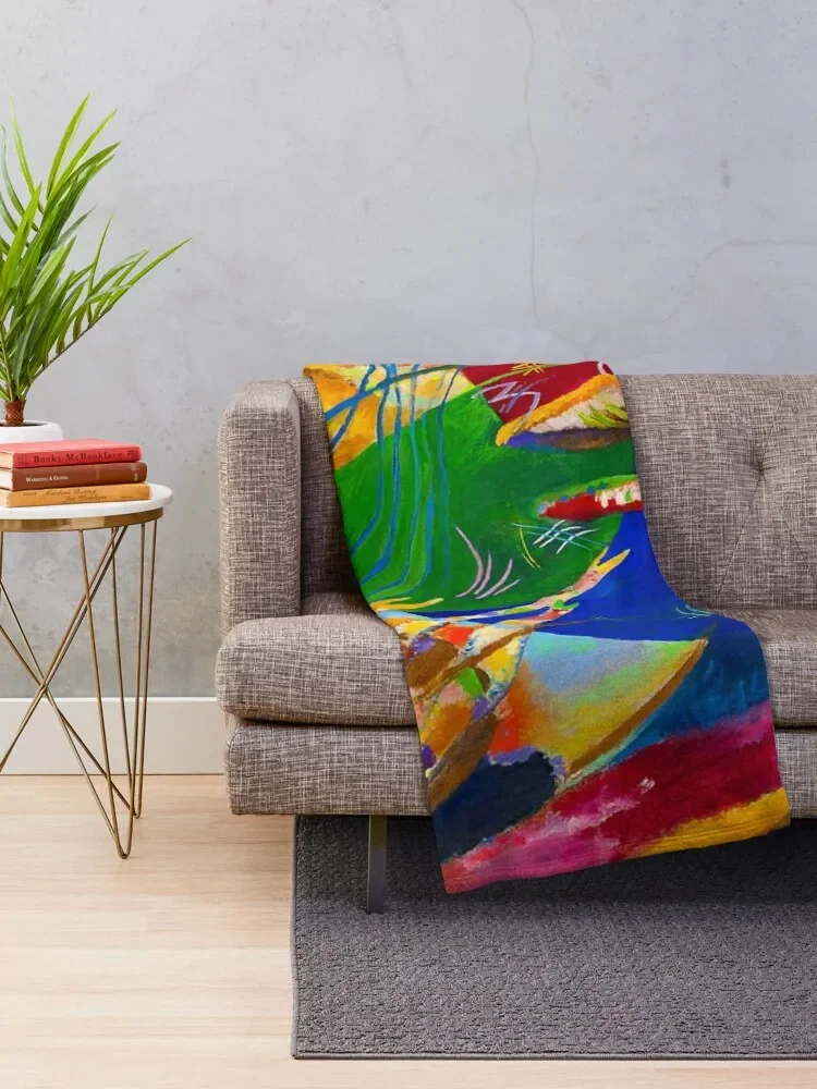 wassily kandinsky art painting, abstract art Throw Blanket Cute Plaid Blankets For Sofas Blankets