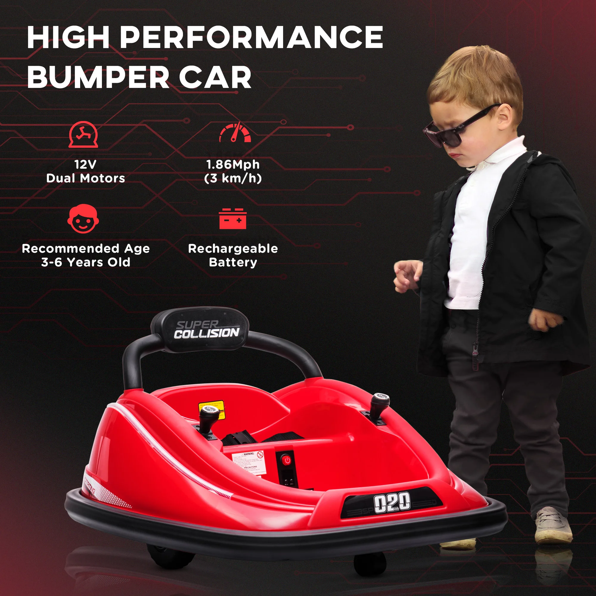 Bringing a Touch of Novelty to Ride-On Cars, This Amusement Park-Style Toy Looks Like It Came Straight from the Real Bumper Car Ride Take It Out of There.