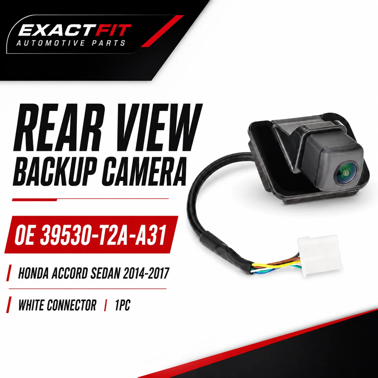 39530-T2A-A31 Rear View Backup Camera for Honda Accord Sedan 2014 2015 2016 2017 White Connector Mounting Bracket Assembly