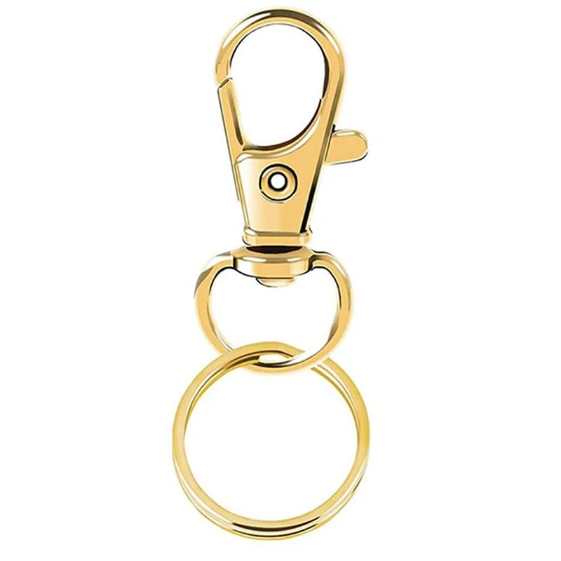 HHO-Gold Metal Lanyard For Keychain Hooks 100PCS Swivel Snap Hooks With For Key Rings, Lobster Clasps For Key Jewelry DIY Crafts