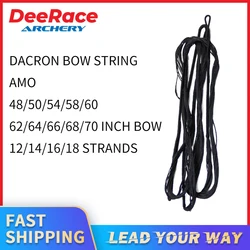 DeeRace Recurve Bow String Dacron Black Material B55 Use For 48