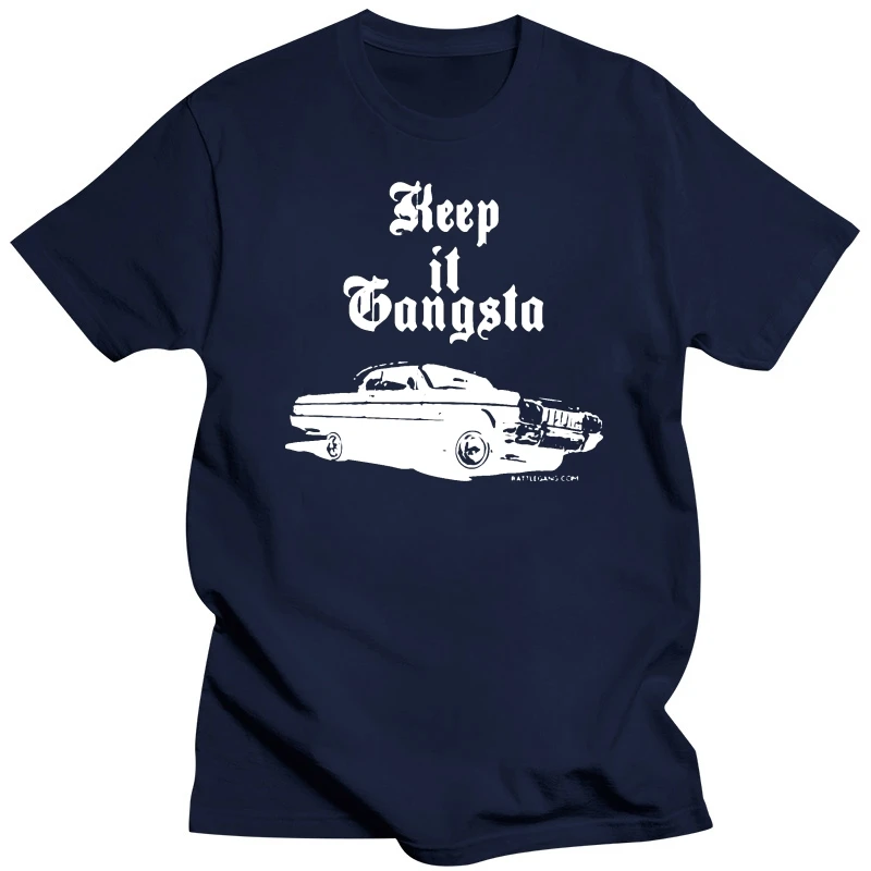 Printing Keep It Gangsta (White) Tshirt 100% Cotton Hilarious Harajuku Tshirts White Solid Color 2019 Hiphop