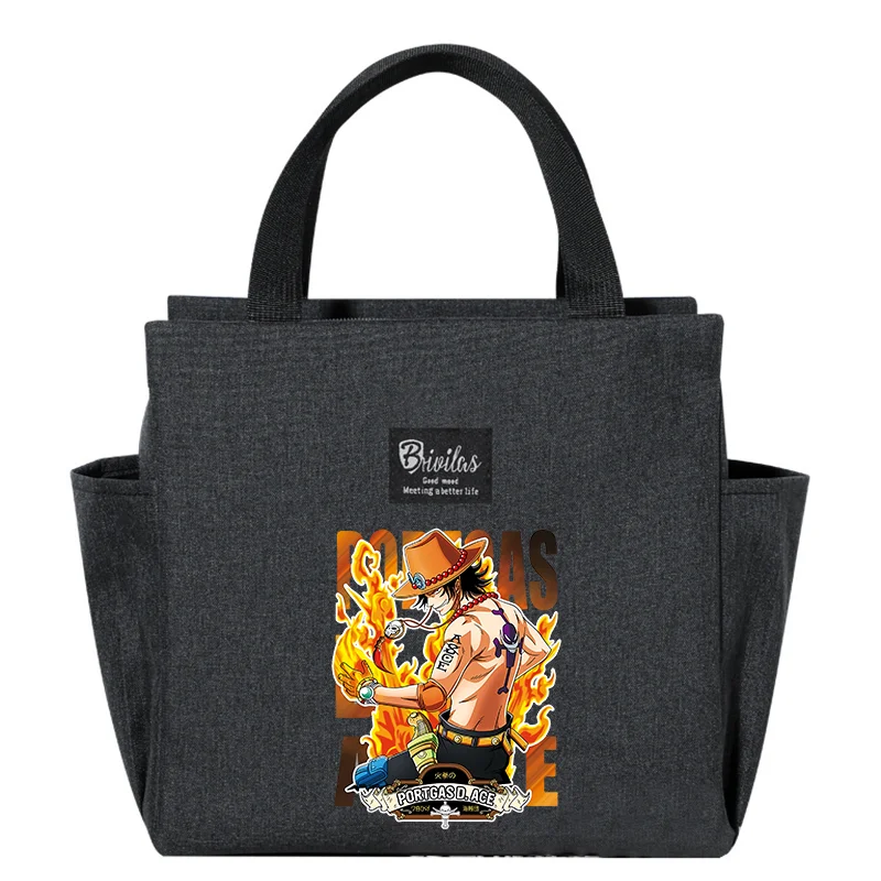 One Piece Lunch Drink Carrier Insulated Bags Luffy Portable Fresh Cooler Pouch Food Thermal Box Tote Picnic Container Bag Gifts