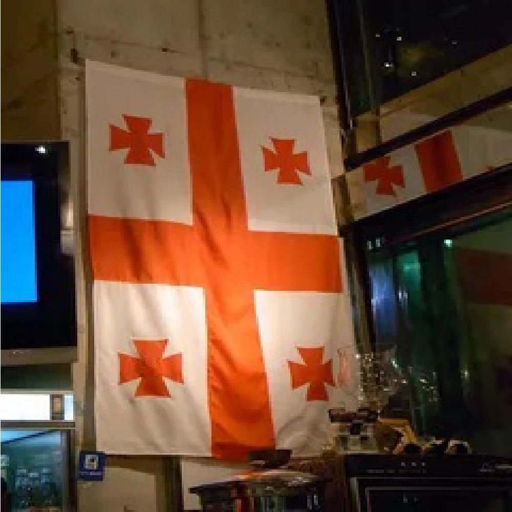 LeaFLAG Georgia flag 90x150cm hanging polyester geo ge Georgia flag for home decoration