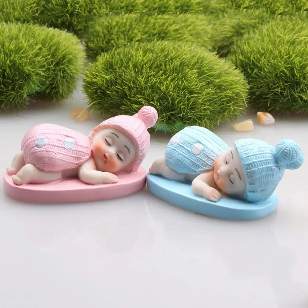 Estatuilla de bebé con textura transparente, personaje infantil, adorno para pecera, postura para dormir inastillable, adorno para bebé, suministros de oficina