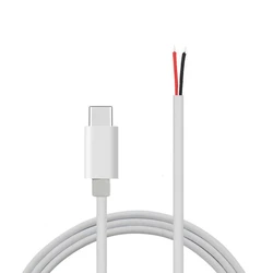 USB C Pigtail 2 Cores Cable USB Type C Male to 2Pin Wire DIY Pigtail Cable 5V 2A USB C Power Cable for LED Light Routers