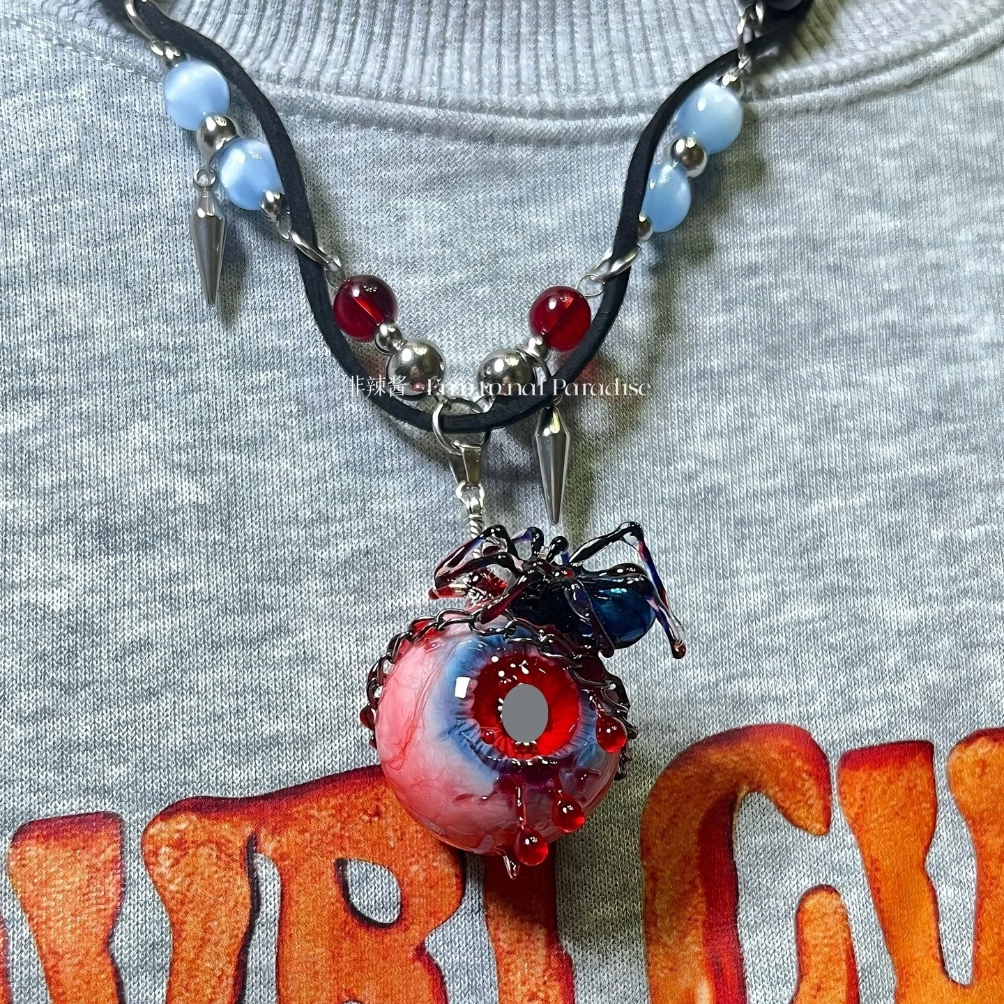 

3157 ожерелье ручной работы из бисера «Паук глаз» оригинальный дизайн готические украшения темный фэнтезийный аксессуар художественный кулон ручной работы