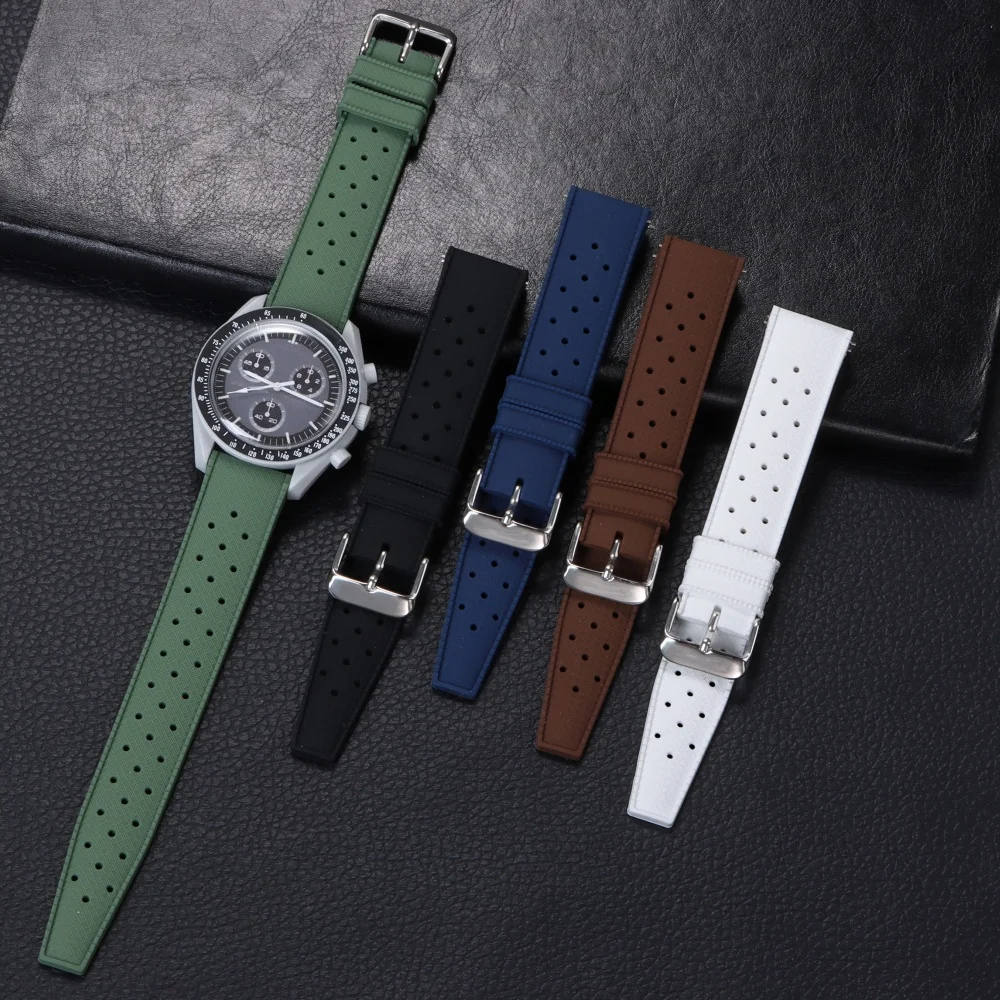 18mm 20mm 22mm Tropical Silicone Watch Band Quick Release Strap for Oris for Seiko for Citizen Rubber Tropic Smart Watch Straps view 3