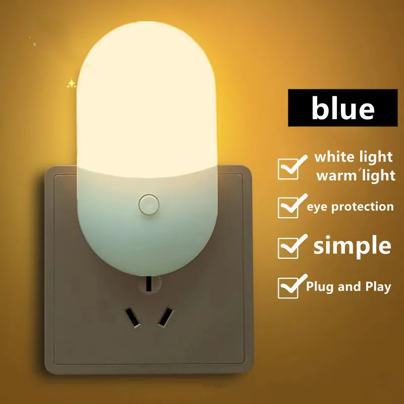 

LED Mini Night Light Bedside Baby Feeding Lamp EU US Plug-in Eye Protection For Bedroom Corridor WC Lighting