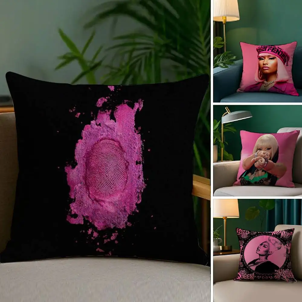 

N-Nicki Minaj Pink F-Friday Pillow Case Plush Fabric Soft Double Sided Print Sofa Cushion Cover Throw Pillow Covers