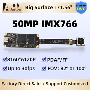 Bilashmart 50MP IMX766 USB Camera Module PDAF Auto Focus AF No Distortion 8160x6120 100 Degree Webcam Type c/5Pin FPC Cable Free Drive
