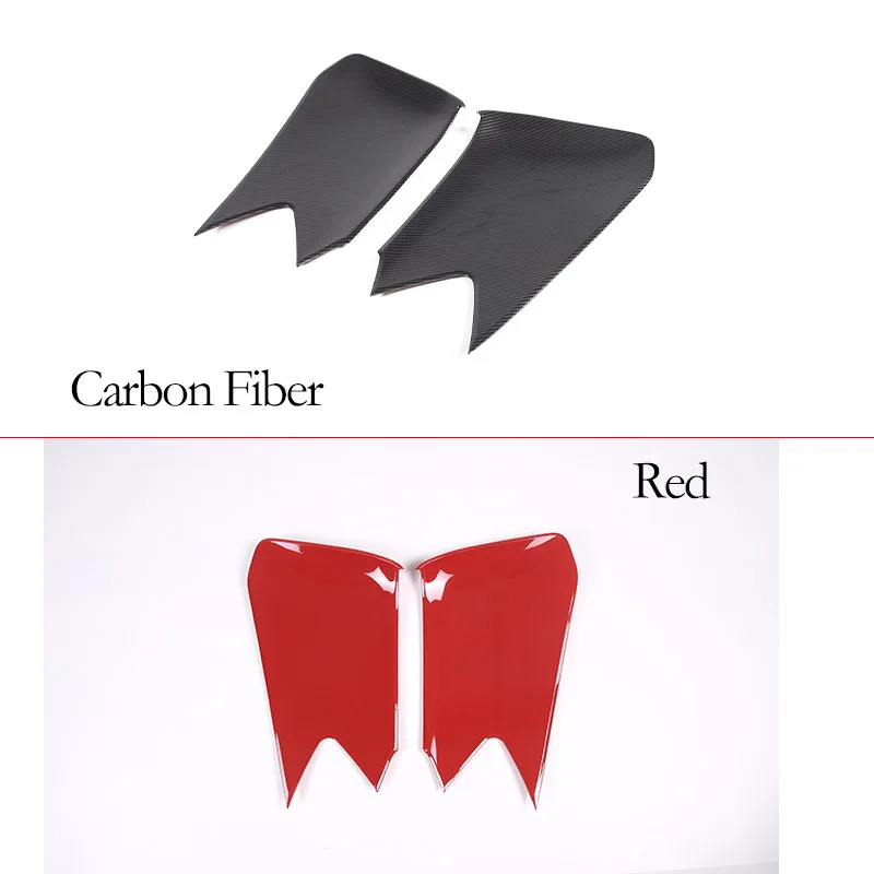 ABS Carbon Fiber/Red For Chevrolet Corvette C8 Z06 Z51 2020-2023 Car Inner Door Panel Cover Sticker Car Accessories