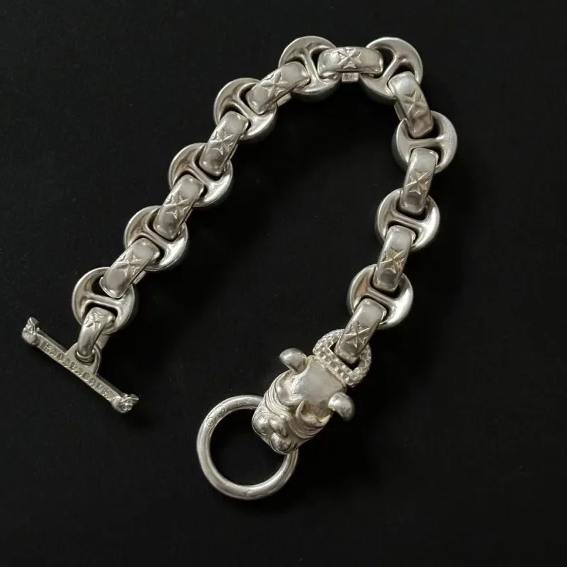 Old Tibetan Silver Hand-made Nepal Auspicious Animal Head Bracelet jewelry Domineering Transshipment Men and Women Couple Gift