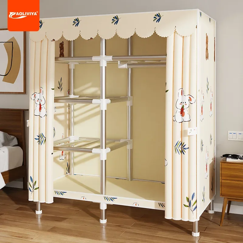 

Aoliviya Simple Wardrobe Home Bedroom Cloth Wardrobe Rental House Strong Durable Economical Wardrobe Single Small Cabinet