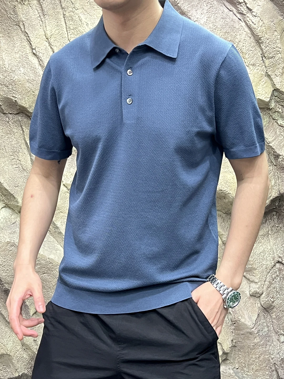 CoolMax القطن يشعر Tead الراقية الصيف irt ort Sve فليب طوق تنفس Refreing الشباب Faion ارتداء اليومي #3