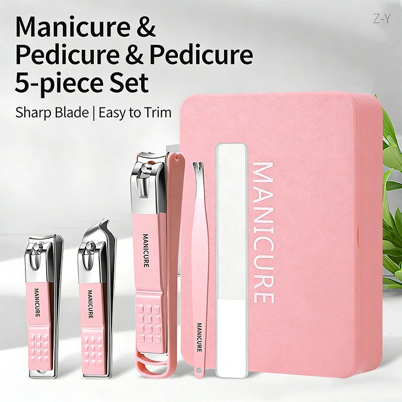 

Набор для маникюра из 4/5 предметов: ножницы для ногтей из нержавеющей стали с двойной заточкой, защита от разбрызгивания, портативный, для красоты и ежедневного ухода за ногтями