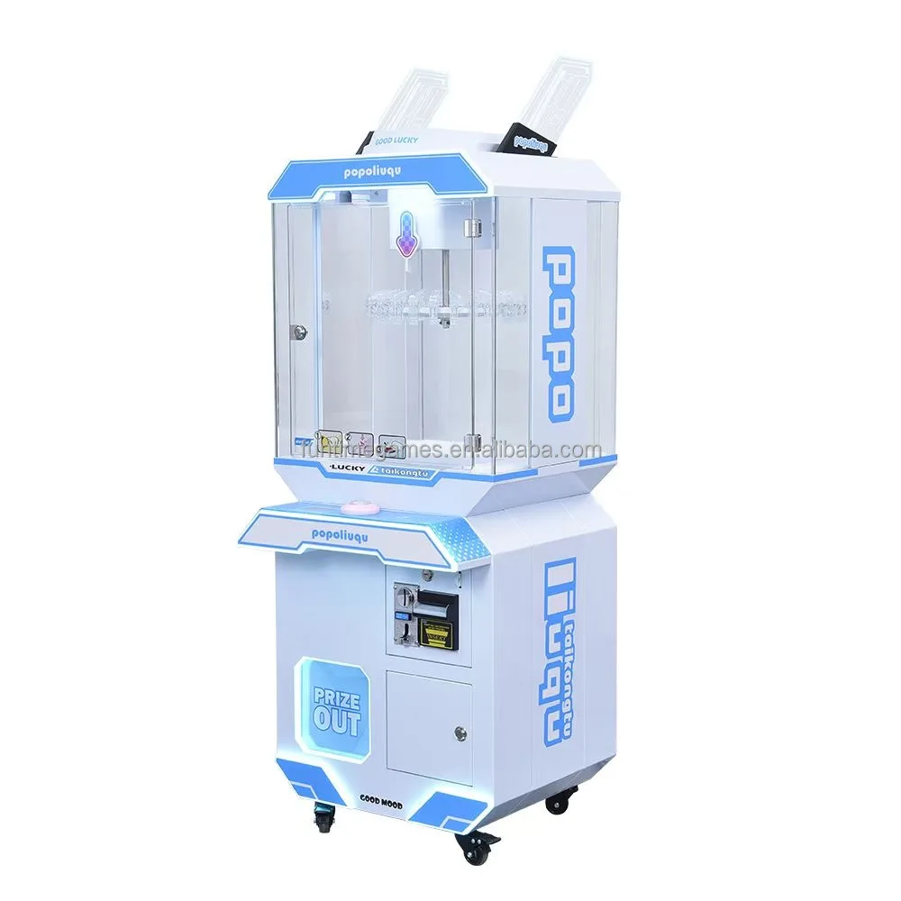 Máquina expendedora interactiva de clips POPO para niños, máquina compacta que funciona con monedas, con refrigerios saludables y regalos sorpresa, máquina de muñecas