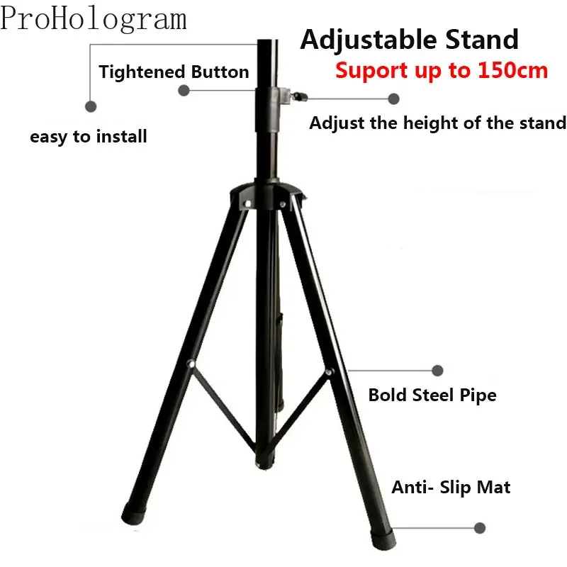 

3D Projector Fan Stand Tripod Portable Advertising Fan Tripod Stand for 3d Hologram Fan Projector Adjustable Bracket Stand