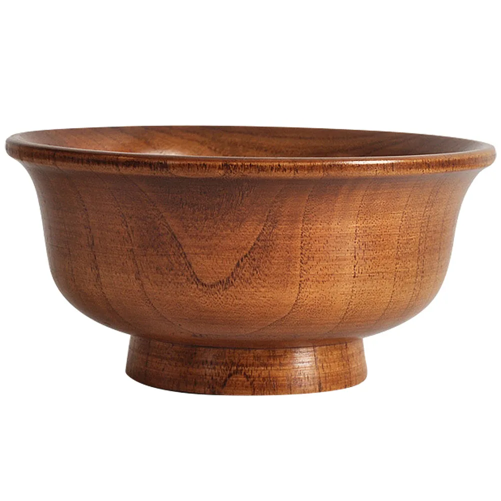 

Wooden Bowl Milk Tea Soup Kitchen Supplies Storage Holder Dessert Container Anti Scald Portable Washable Simple Elegant
