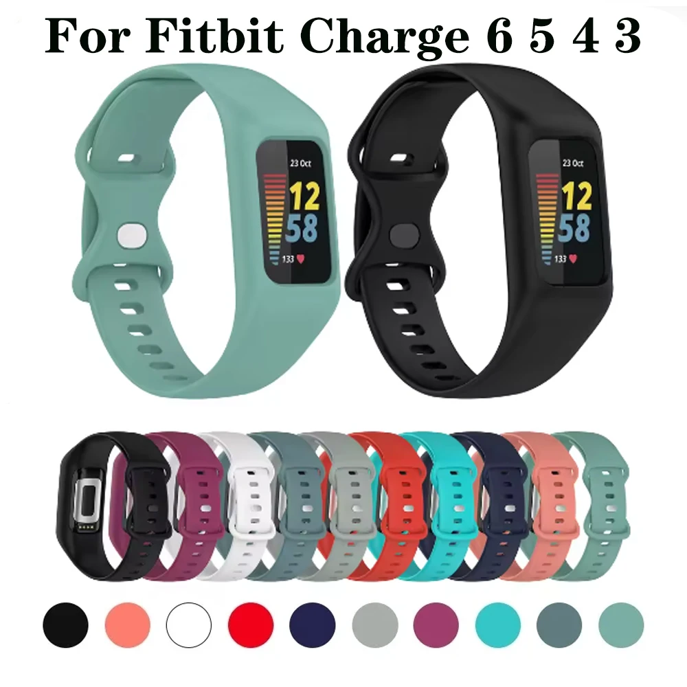 سيليكون Smartwatch الفرقة ل Fitbit Charge 6 5 4 3 se قطعة واحدة حزام + حافظة ل Fitbit Charge 6 كوريا درع شريط للرسغ سوار