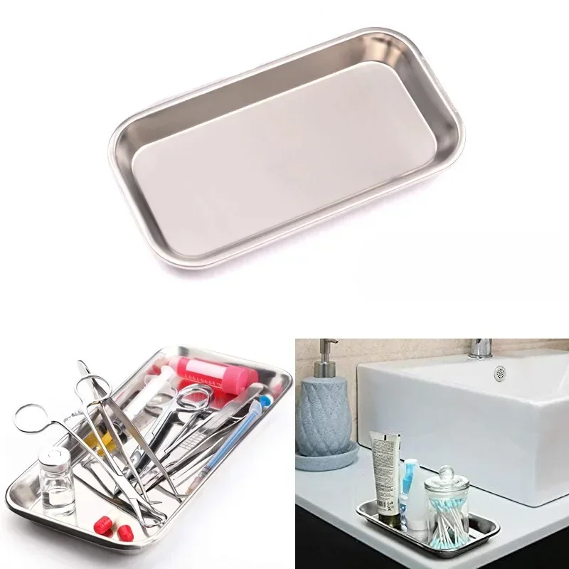 Surgical Tray, Stainless Steel Tray for Lab Instrument Supplies, Tattoo Tool, Necklaces, Perfume, Hair Brushes, Jewelry