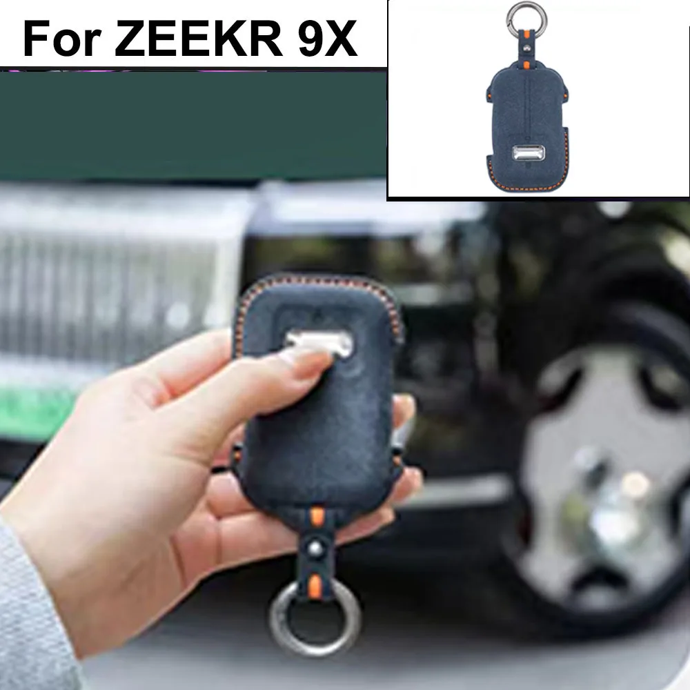 Fit For ZEEKR 9X 2025 2026 Bluetooth Keycase Suede Keycase Buckle Protective Cover Interior Accessories Modified Parts