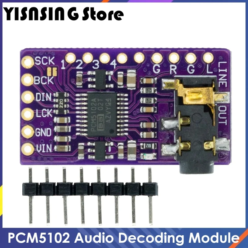 Interface I2S PCM5102A DAC Decoder GY-PCM5102 I2S Player Module For Raspberry Pi pHAT Format Board Digital PCM5102 Audio Board