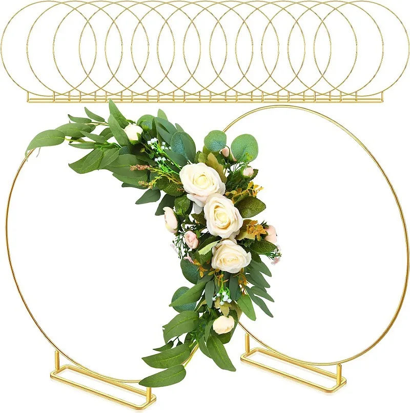 50pcs Metal Wreath Circle Arch Iron Ring Hoop Wedding Tabletop Centerpieces Garland Decoration DIY Flower Bracket Scene Decor