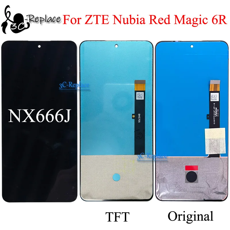 Amoled / TFT 6.67 inç ZTE nubia kırmızı sihirli 6R NX666J LCD