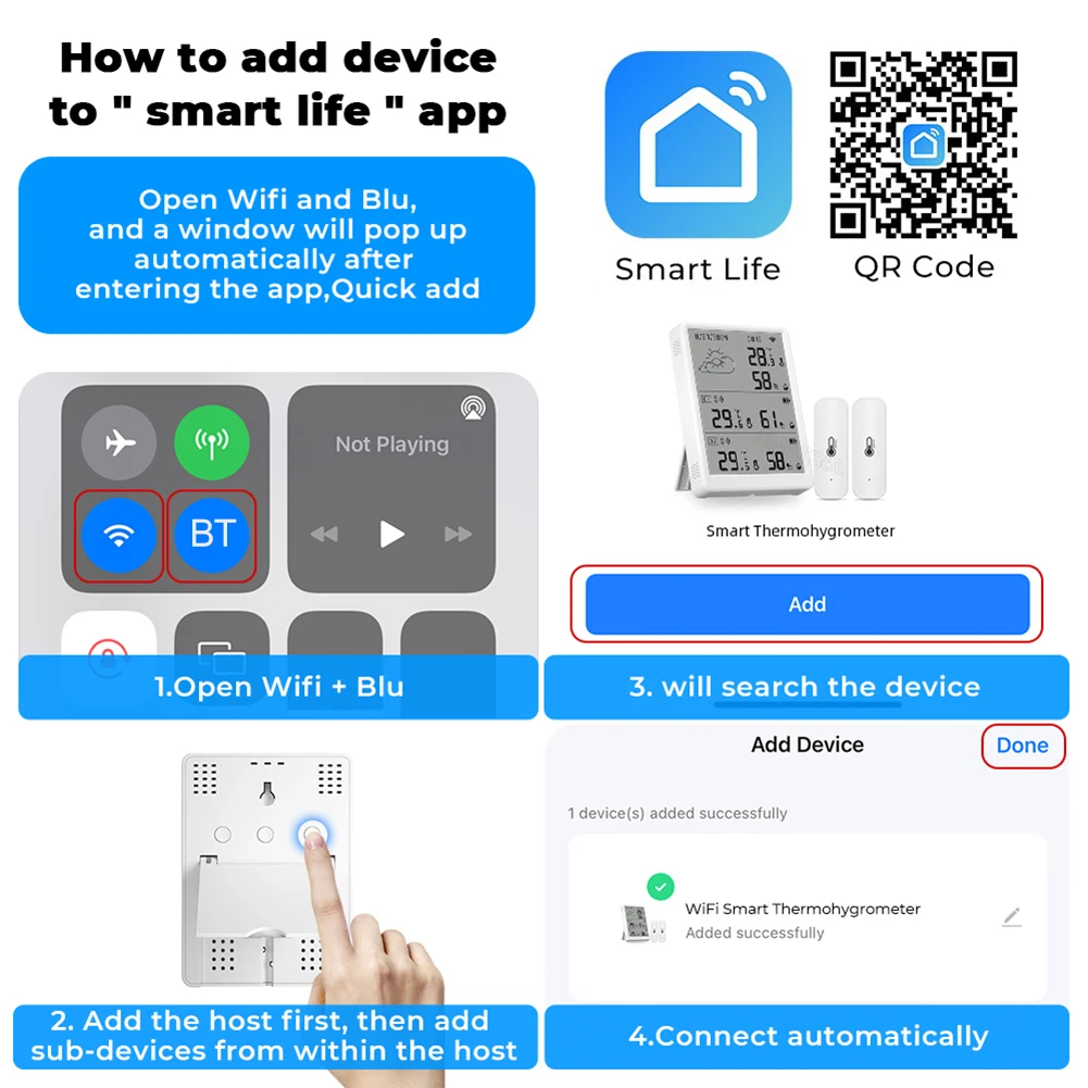Беспроводная метеостанция, цифровой гигрометр, термометр, умная метеостанция, монитор температуры и влажности, календарь