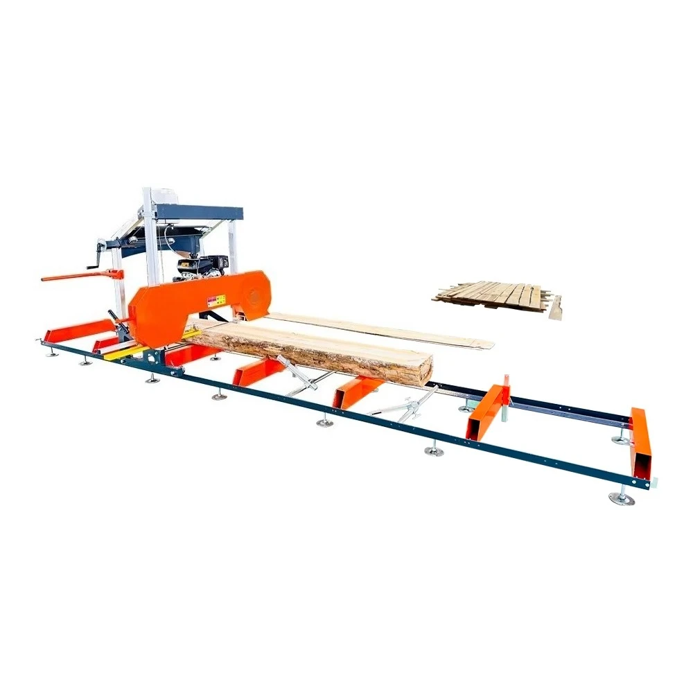 For Portable Wood Band Horizontal Bandsaw Mini Mobile Auto Sawmill with  Engine Easy to Operate