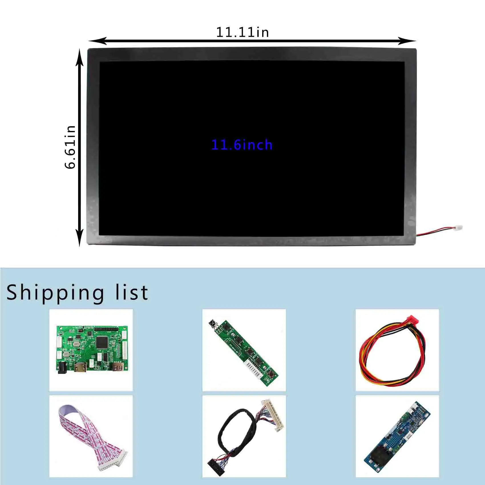 11.6 بوصة 1366X768 1000nit TFT-LCD شاشة الشاشة الصناعية + HD-MI USB LCD المجلس