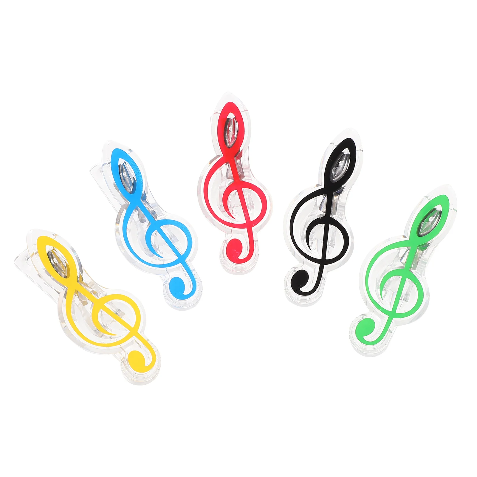 

5 Pcs Sheet Music Clef Clip Book Page Holder Steel Library Shelf Markers Plastic Clamps