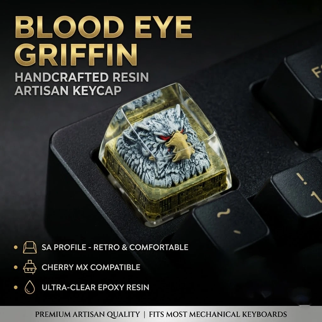 Handmade Resin Blood-Eyed Griffin ESC Artisan  Keycap -  SA Profile for Cherry MX Mechanical Keyboard
