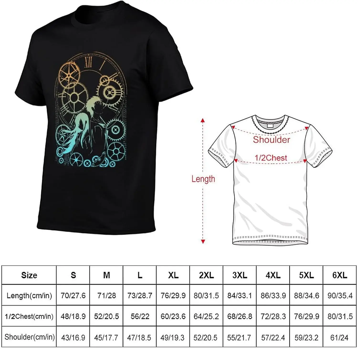 Anime Steins Gate T Shirt Mens Summer Print O-Neck Tee Classic Short Sleeve Tee