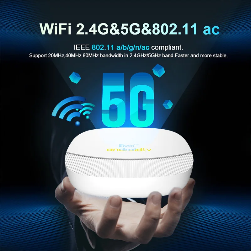 TV98 ATV Max Android 14 Smart TV Box Support 8K Video 4K BT5.0 4G 5G WiFi 6 Allwinner H313 Quad Core Voice Remote TV Box IPTV