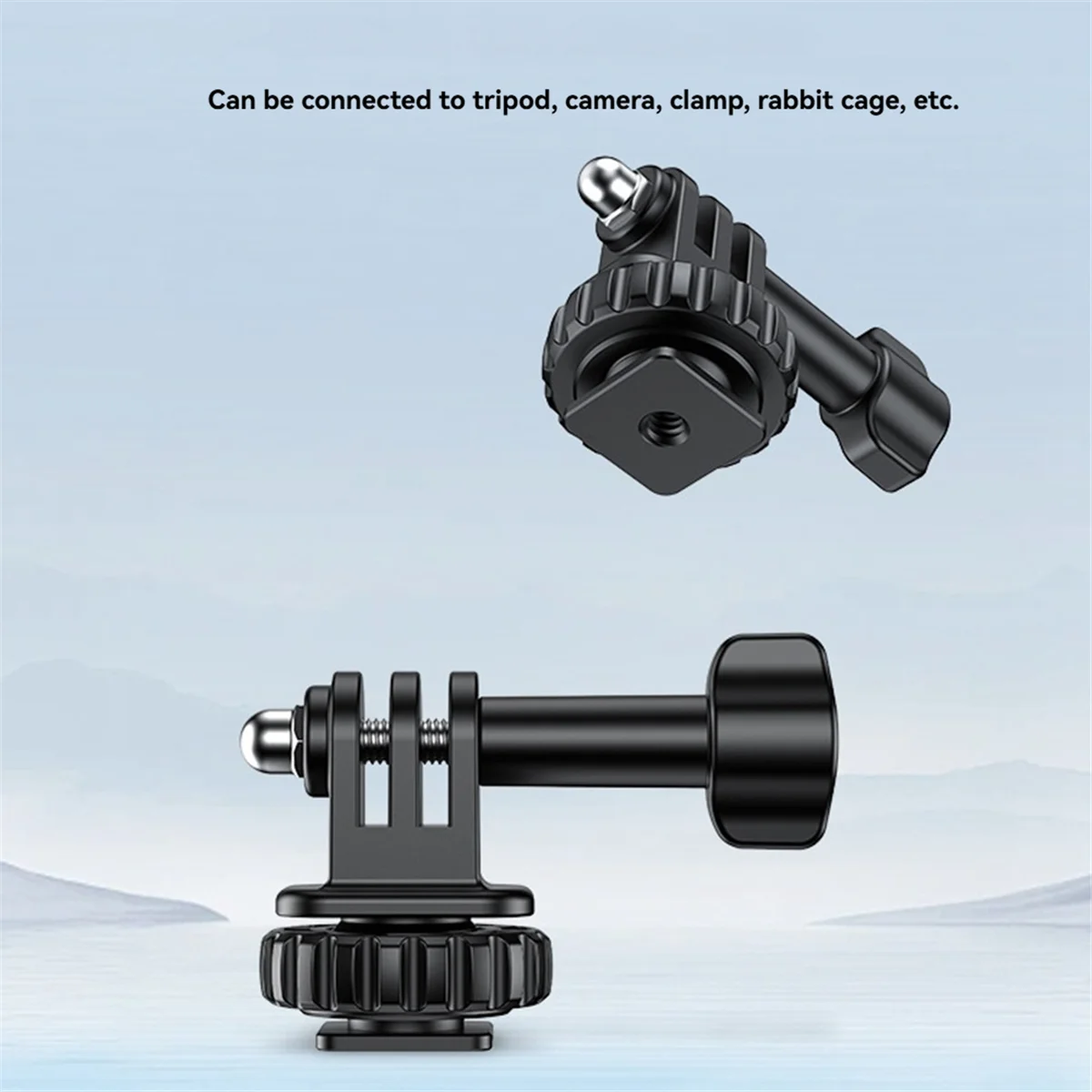 A59E Action Camera Cold Shoe Adapter with 180° Adjustment, 1/4 Inch Hole, for 12/11/10/9/8