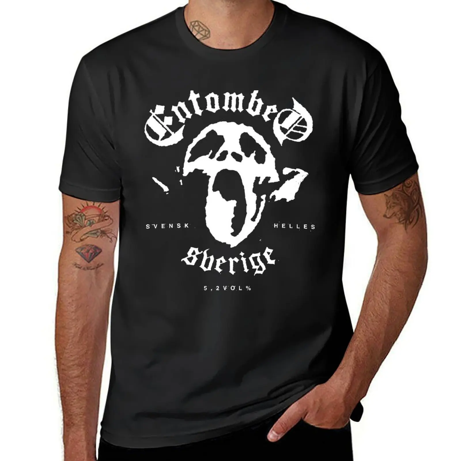 Entombed (White) T-Shirt blanks anime heavyweight t shirts for men