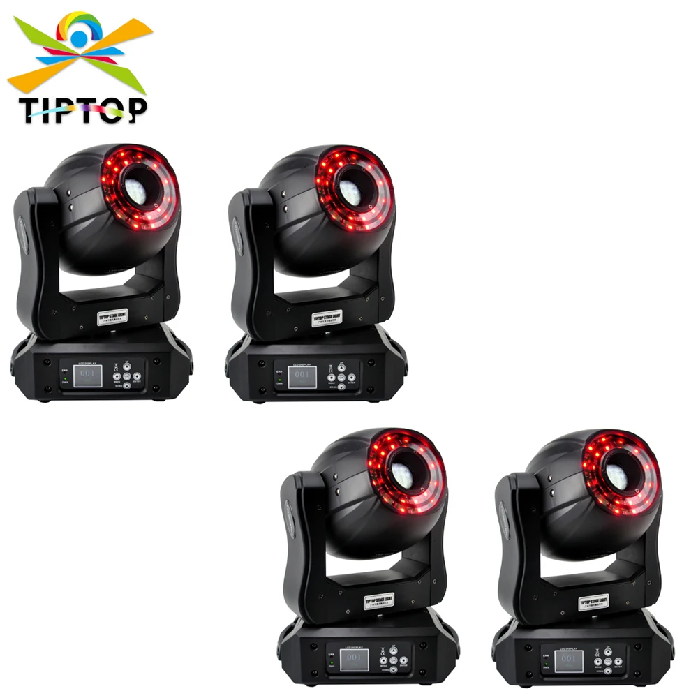 

120W Moving Head Light Wash Spot with RGB 3IN1 Strip Chase Stage Lighting DJ Light for Stage DJ Disco Lighting x 4